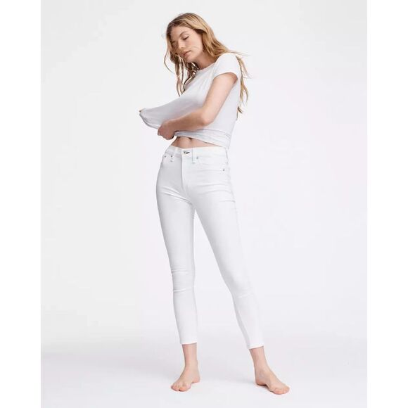 RAG & BONE Nina High Rise Skinny Ankle‎ Denim in White Sz 28 - Picture 1 of 5